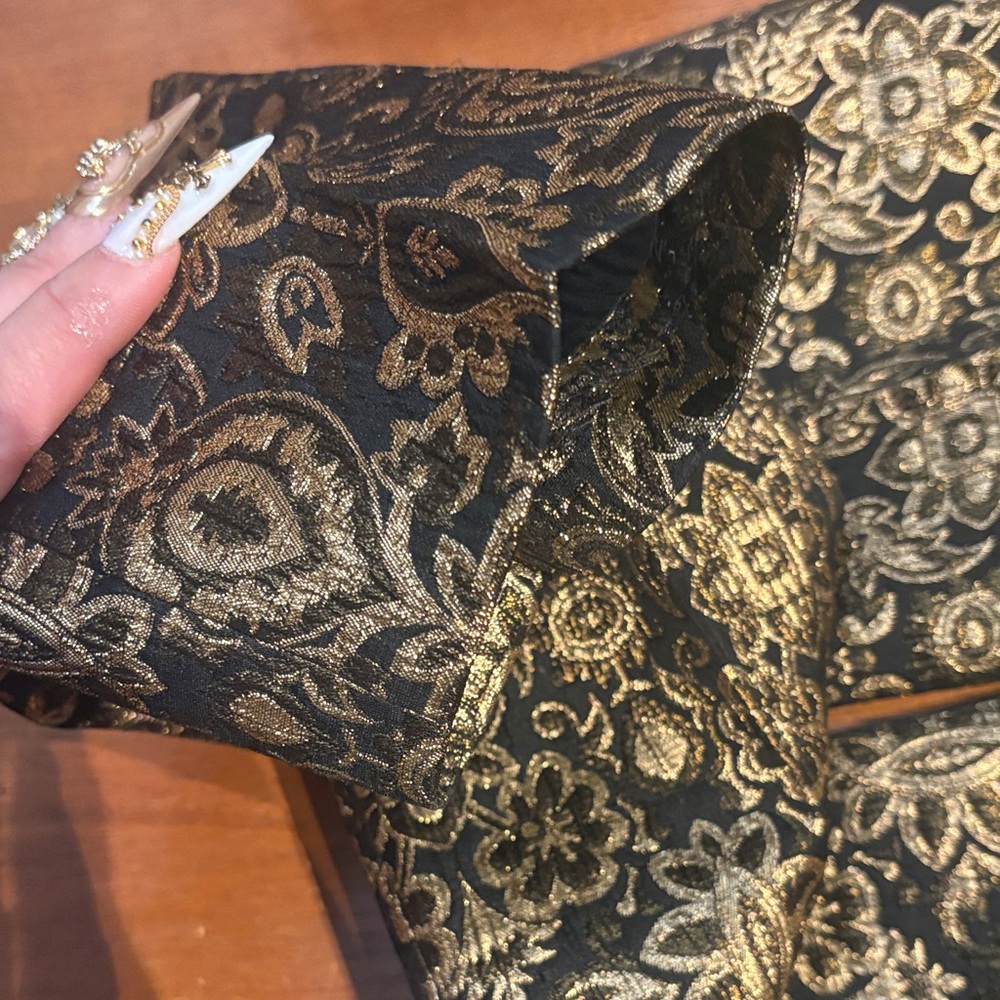 Paul & Joe Brocade Black and Gold Cropped Pants - Picture 13 of 14